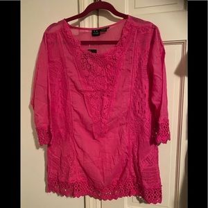 S.R.Fashion Swimsuit Cover-Up PINK Size Large NWT
